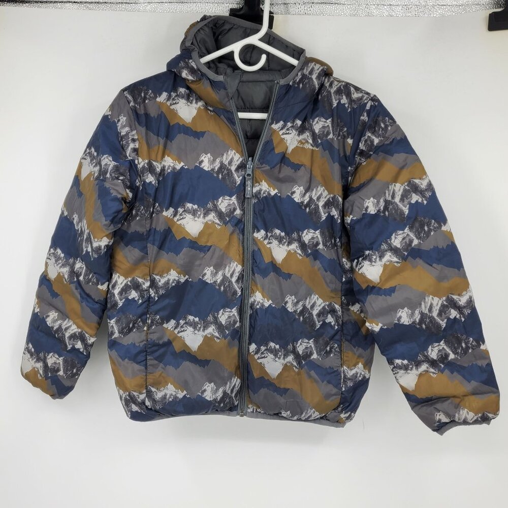 Eddie Bauer Reversible Down Filled Kids Mountain Puffer Jacket Winter Coat Large